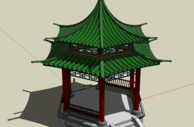 Sketchup小品模型|亭子，中式风格，小品-BIM建筑网