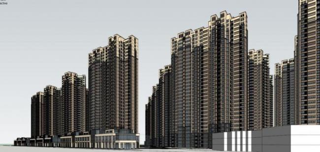 Sketchup住宅模型|超高层住宅小区，居住建筑，古典风格