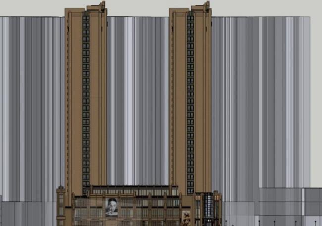Sketchup住宅模型|高层住宅楼，底层商业，居住建筑，古典风格
