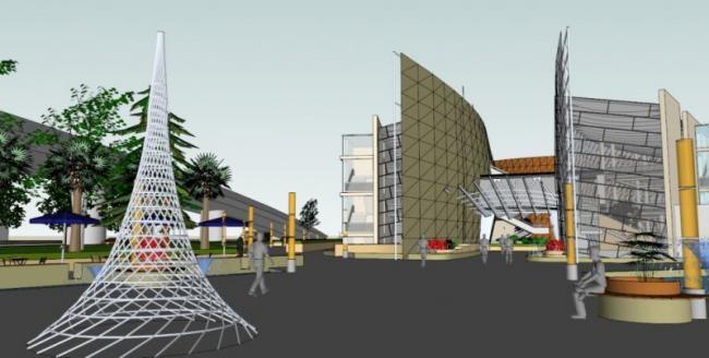 Sketchup文化模型|多层博物馆，文化建筑，现代风格