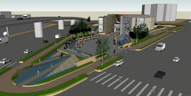 Sketchup文化模型|多层博物馆，文化建筑，现代风格