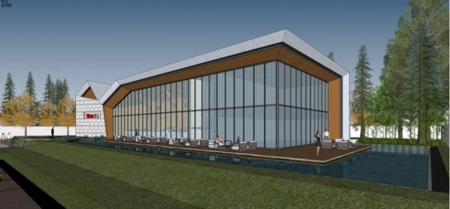 Sketchup商业模型|售楼处，现代风格