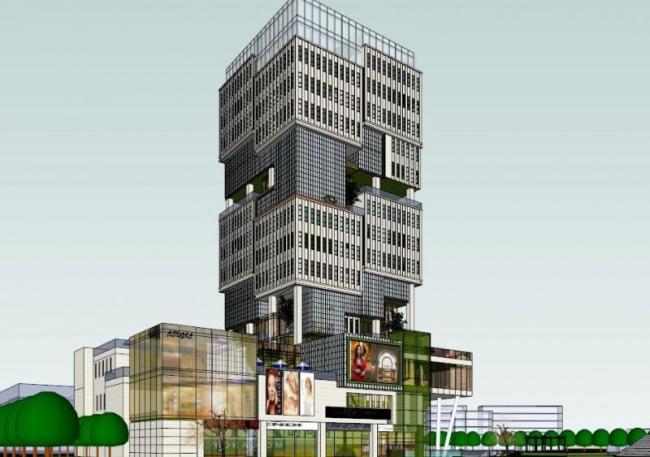 Sketchup办公模型|高层办公楼写字楼，现代风格
