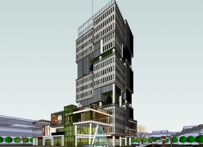 Sketchup办公模型|高层办公楼写字楼，现代风格