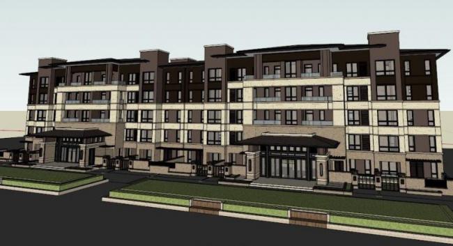 Sketchup住宅模型|多层住宅，花园洋房，居住建筑，古典风格