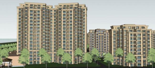 Sketchup住宅模型|高层住宅小区，居住建筑，古典风格