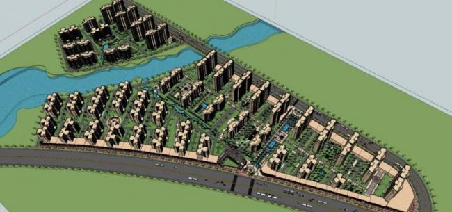 Sketchup住宅模型|高层住宅小区，居住建筑，古典风格