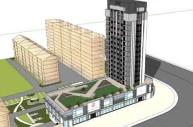 Sketchup办公模型|高层办公楼，底层商业，现代风格-BIM建筑网