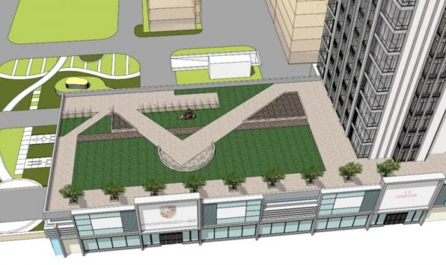 Sketchup办公模型|高层办公楼，底层商业，现代风格