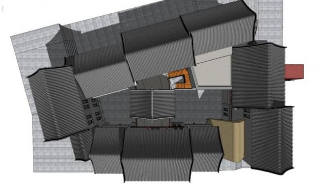 Sketchup古建筑模型|多层卷棚顶古建筑群，中式风格