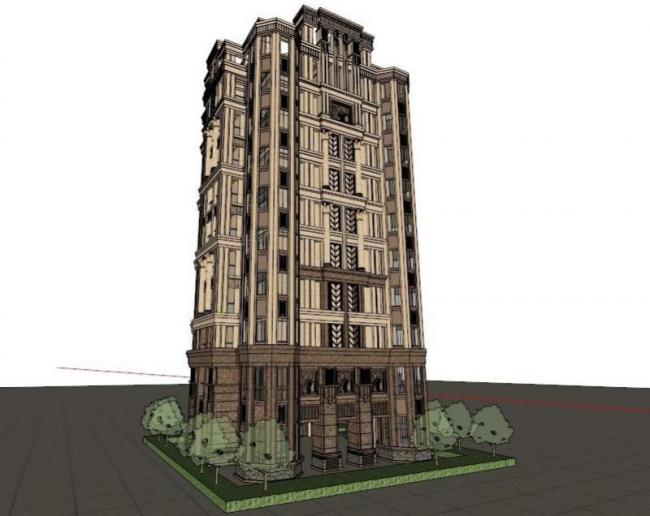 Sketchup住宅模型|高层住宅，古典风格