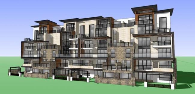 Sketchup住宅模型|联排住宅，多层，现代风格