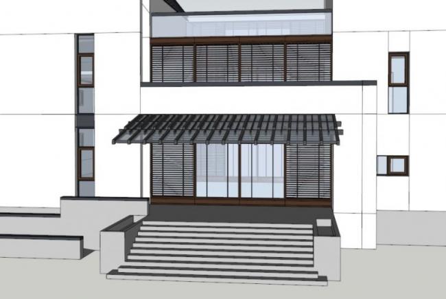 Sketchup商业模型|多层会所，现代中式风格
