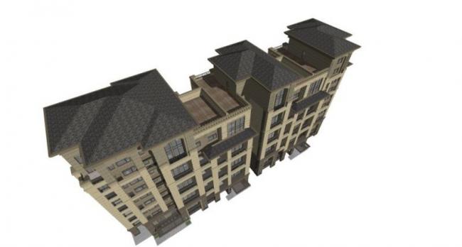 Sketchup住宅模型|多层住宅，古典风格