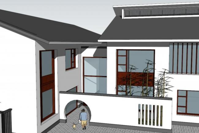 Sketchup商业模型|会所，现代中式风格