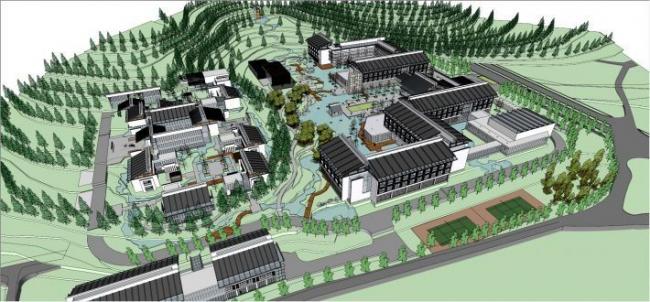 Sketchup住宅模型|住宅区，中式风格