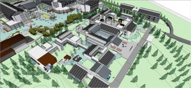 Sketchup住宅模型|住宅区，中式风格