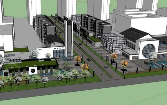 Sketchup商业模型|多层商业街，现代中式风格