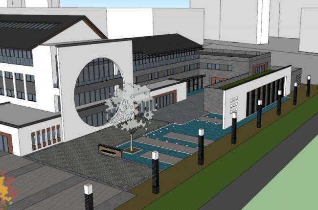 Sketchup商业模型|多层商业街，现代中式风格