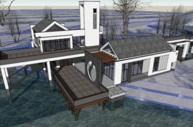 Sketchup商业模型|低层休闲会所，中式风格-BIM建筑网