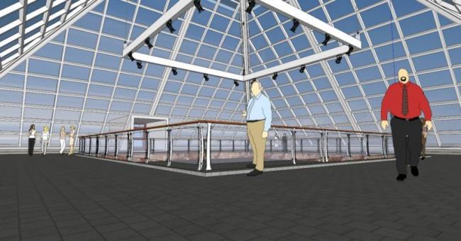 Sketchup文化模型|玻璃金字塔加下沉式广场，文化建筑，现代风格