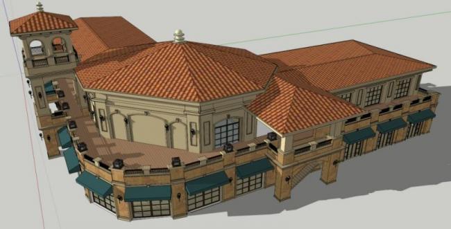 Sketchup商业模型|餐厅，意大利古典风格
