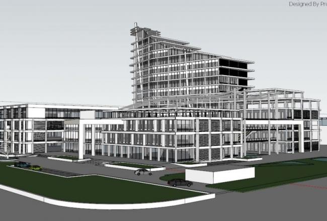 Sketchup办公模型|多高层办公楼，现代风格