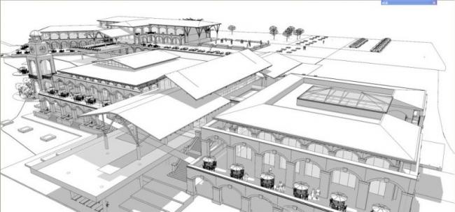 Sketchup文化模型|多层展示中心，文化建筑，现代风格