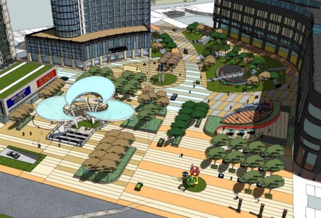 Sketchup商业模型|多层商业中心，现代风格