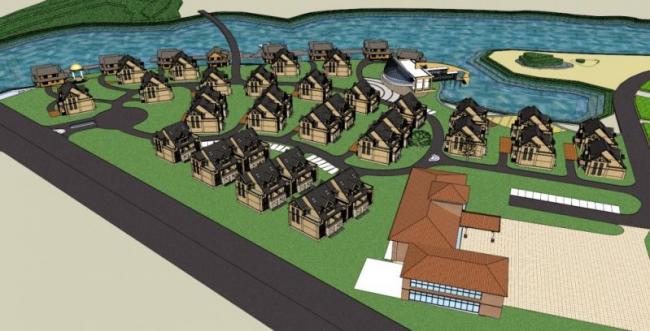 Sketchup住宅模型|办公楼和别墅区，现代风格，33层