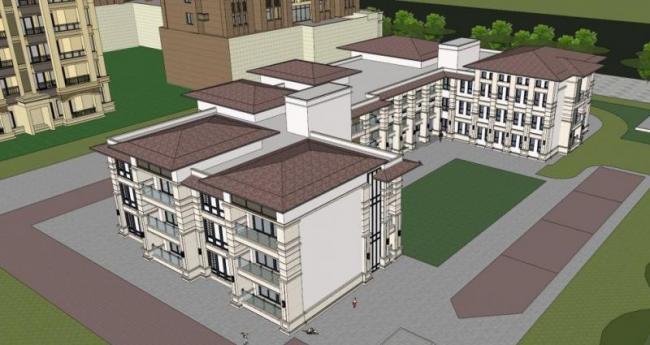 Sketchup住宅模型|高层住宅多层住宅，居住建筑，古典风格