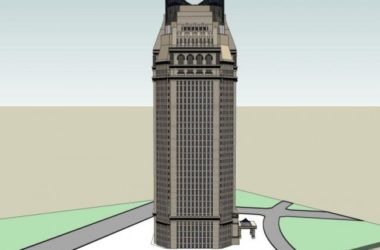 Sketchup办公模型|高层办公楼，古典风格-BIM建筑网