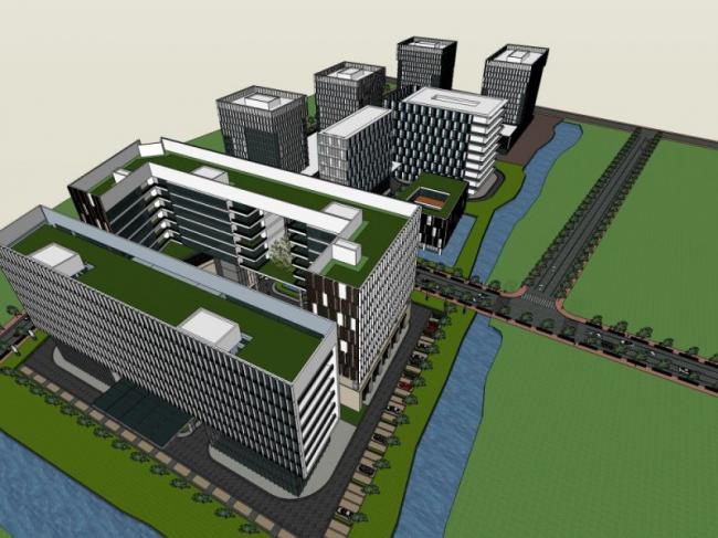 Sketchup综合体模型|多层商业综合体，现代风格