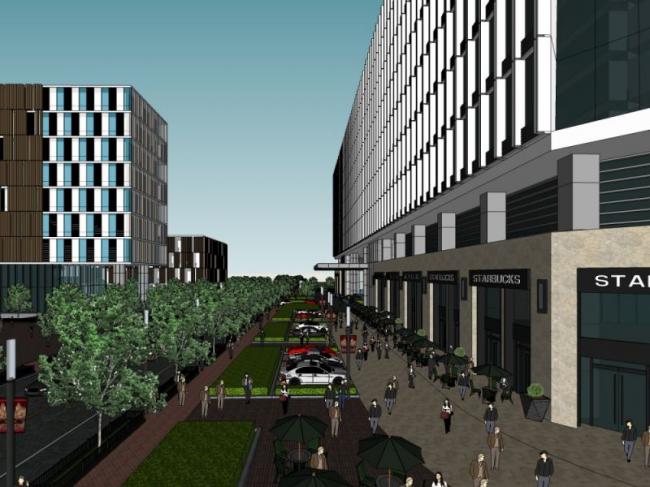 Sketchup综合体模型|多层商业综合体，现代风格