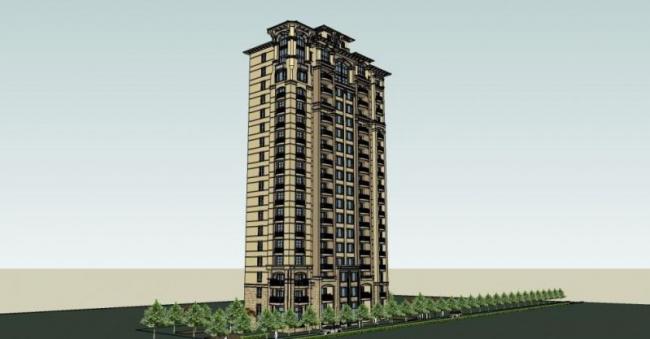 Sketchup住宅模型|高层住宅，古典风格