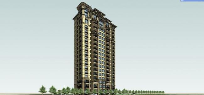 Sketchup住宅模型|高层住宅，古典风格