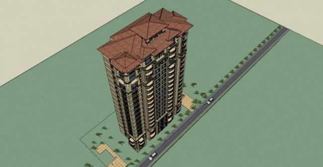 Sketchup住宅模型|高层住宅，古典风格