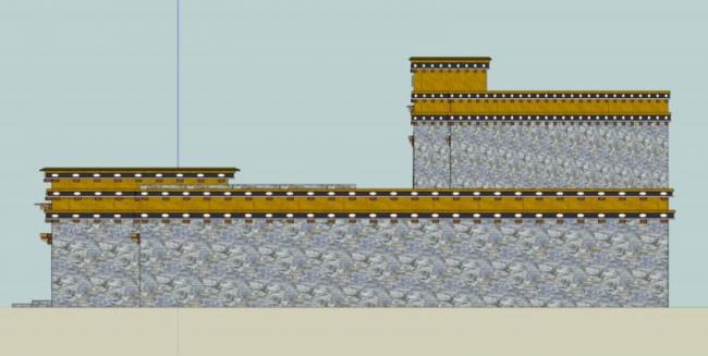 Sketchup文化模型|多层活动中心，文化建筑，藏式风格