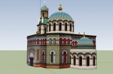 Sketchup文化模型|多层教堂，文化建筑，古典风格-BIM建筑网