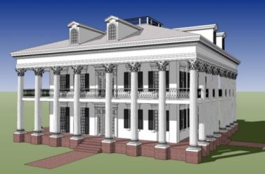 Sketchup住宅模型|坡顶，回廊式欧洲风格小楼，古典风格-BIM建筑网