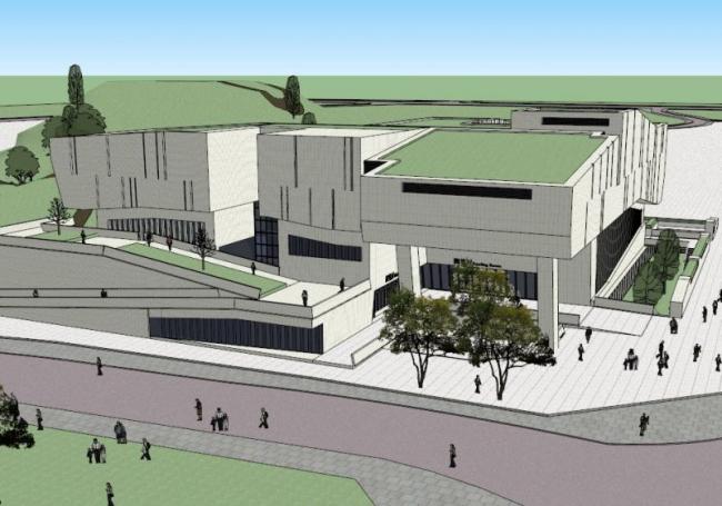 Sketchup文化模型|多层档案馆，文化建筑，现代风格