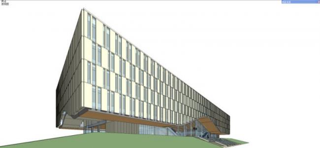 Sketchup文化模型|多层图书馆，文化建筑，现代风格