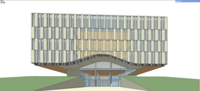 Sketchup文化模型|多层图书馆，文化建筑，现代风格