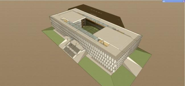 Sketchup文化模型|多层图书馆，文化建筑，现代风格