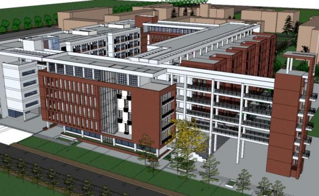 Sketchup学校模型|多层学校，校园教育建筑，现代风格