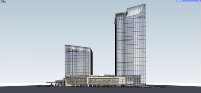 Sketchup办公模型|超高层办公楼，现代风格