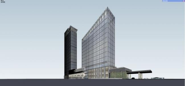 Sketchup办公模型|超高层办公楼，现代风格
