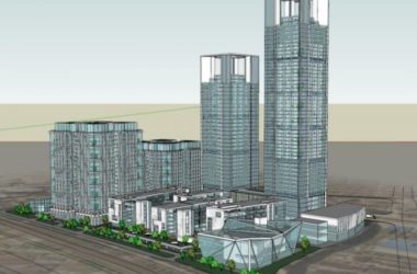 Sketchup办公模型|超高层办公楼，底层商业，现代风格-BIM建筑网