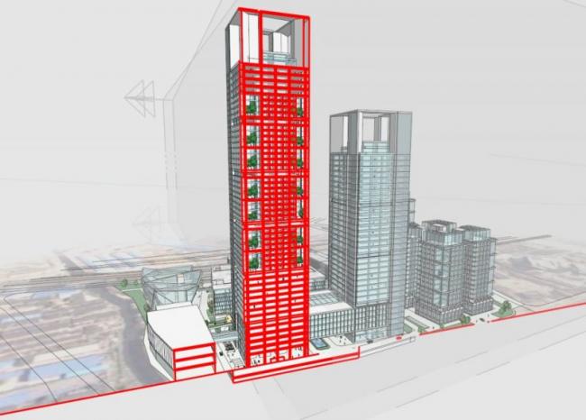 Sketchup办公模型|超高层办公楼，底层商业，现代风格