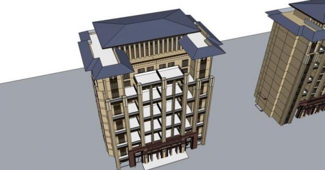 Sketchup住宅模型|多层住宅，平层，居住建筑，古典风格